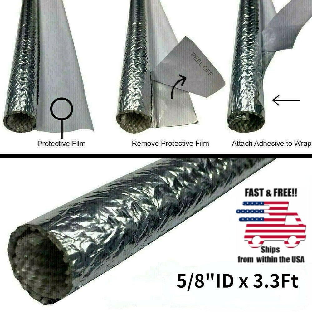 16mm ID Self-wrap Heat Shield Sleeve Thermal Reflective for Cable Hose 1M US