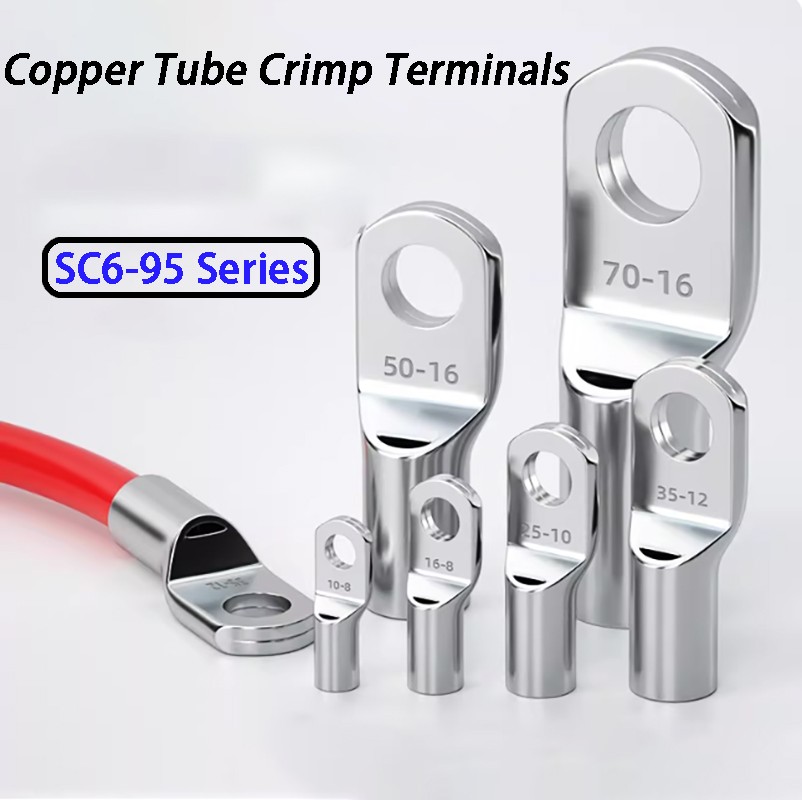 SC6-95 Series Copper Tube Crimp Terminals Wiring nose Battery Welding Cable Lugs
