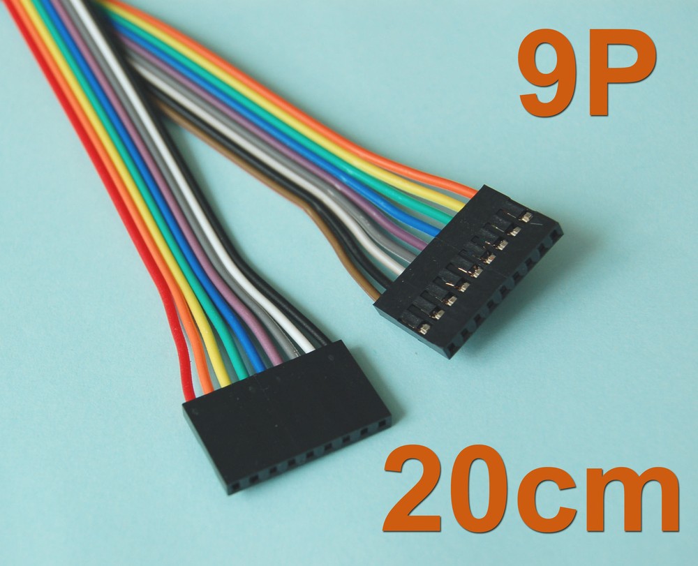 20 Pcs 20cm ( 7.9″ ) Length Dupont Wire Cable 9p 9p Pin Header 2.54mm Pitch