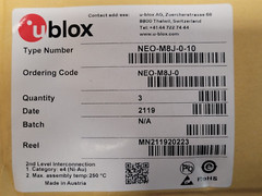 (1 PC) NEO-M8J-0 U-BLOX RF RCVR GNSS FLASH, SAW, LNA LCC