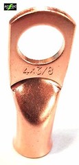 10 Bare Battery COPPER Ring Lug Terminal Connector #4 Wire Gauge 3/8″ Stud