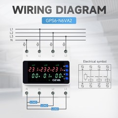 GEYA Three Phase Digital Display Voltage Current Protect Device 4P 63/100A 220V