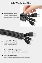 Cable Sleeve Split Wire Loom Cord Protector Cable Management for TV PC USB