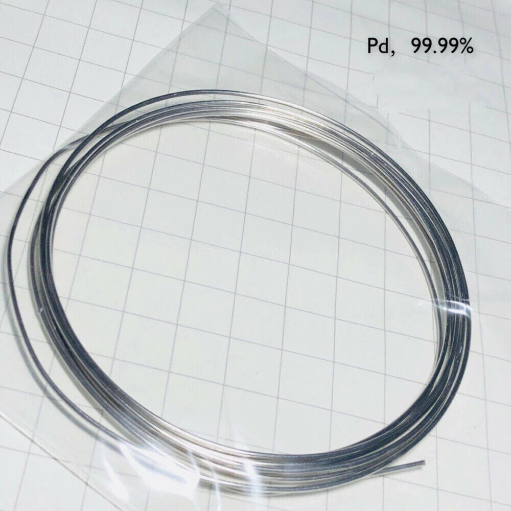 99.99% Pure Palladium Solid Round Pd Wire Dia 0.2/0.3/0.4/0.5/1.0mm, 10cm Length
