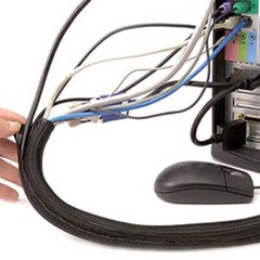 5x 50FT 1.5″ Self Closing Cable Sleeve Wrap Sock Braid Flexible Organizer Black