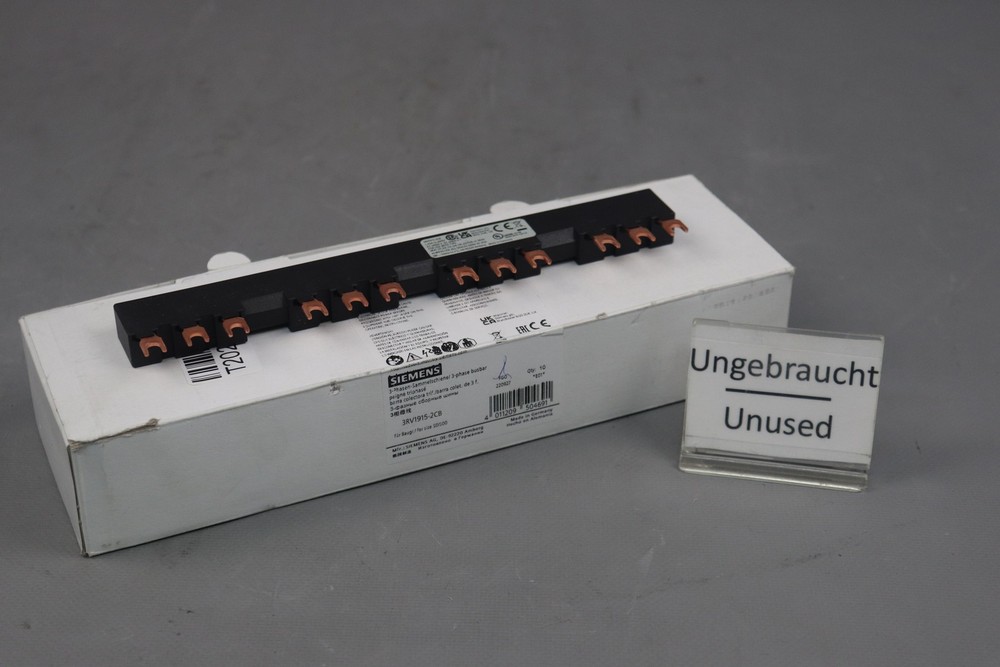 Siemens 3RV1915-2CB 3-Phase Busbar (10 Pieces) E01 Unused OVP