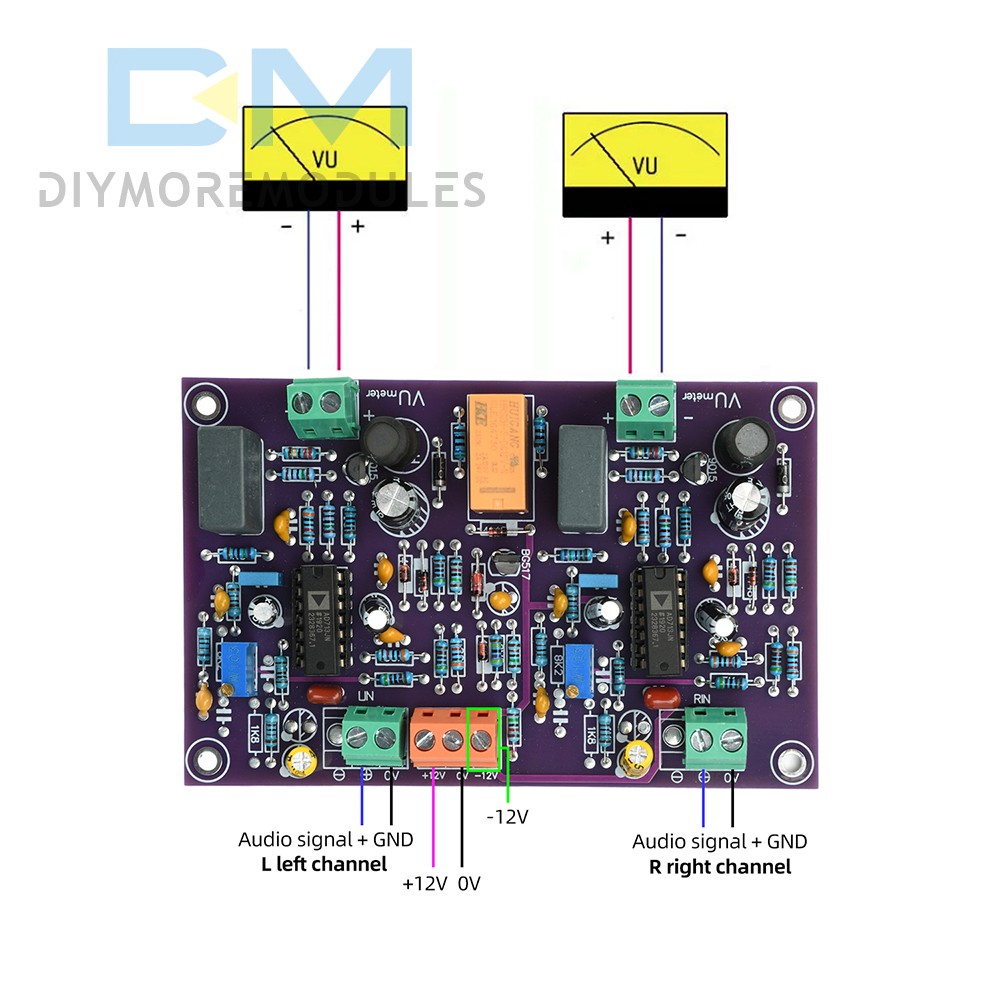 DC12-15V Positive&Negative Power Supply Professional VU Meter Head Driver Board