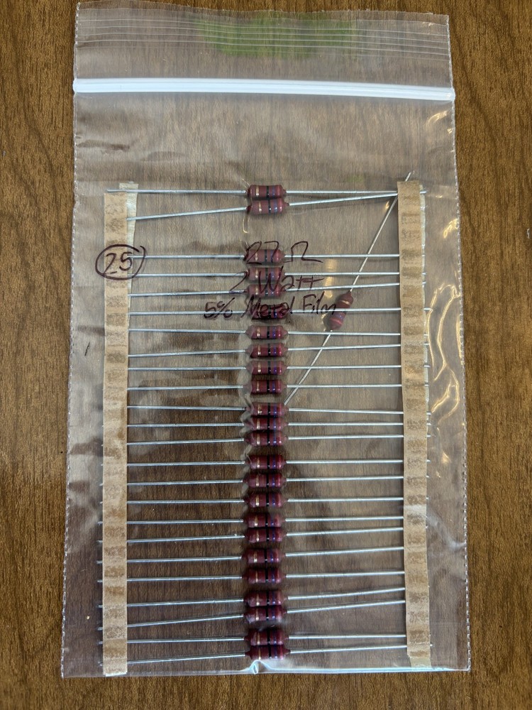 Lot of 25 27 Ohm 2 watt Resistors ± 5% New Old Stock