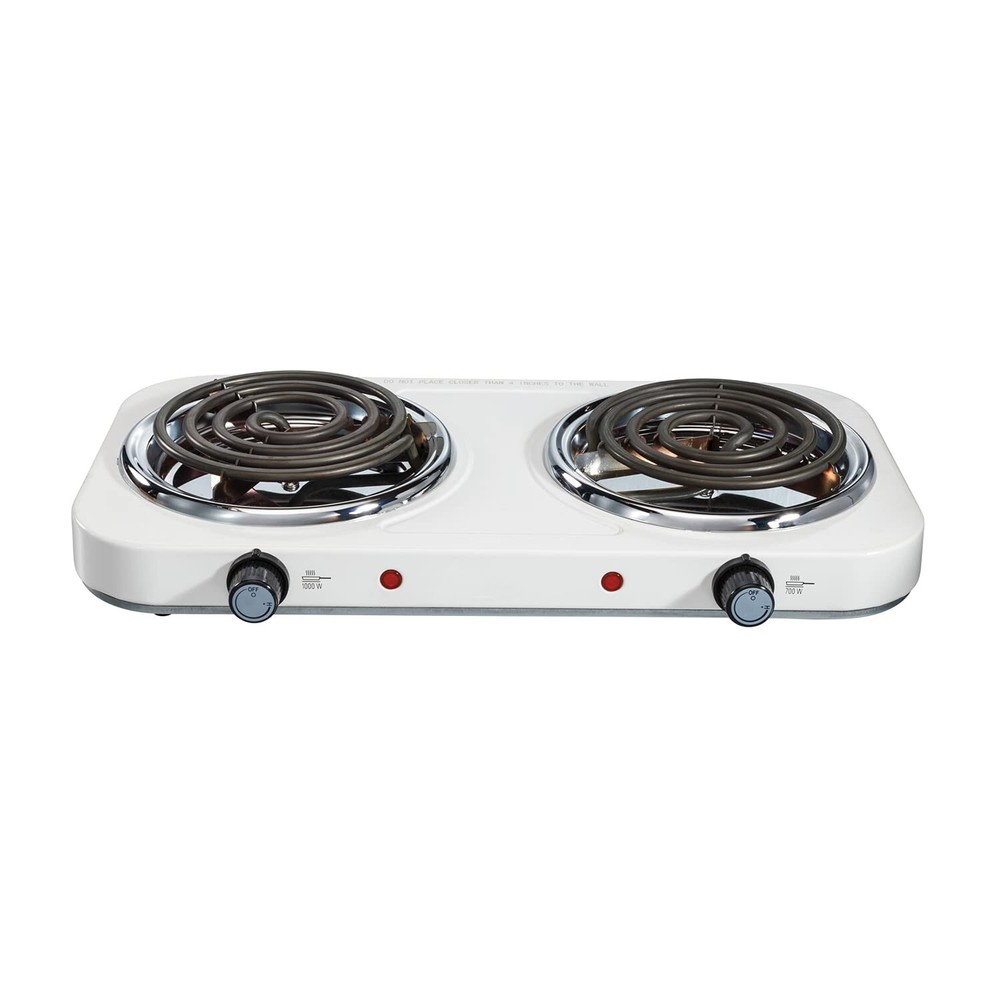Electric Stove Double Burner Cooktop Compact&Portable Coil Countertop Stainless