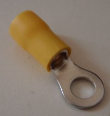 500PC 12-10 AWG INSULATED #8 RING CRIMP TERMINALS 12-10 GA RV5-4