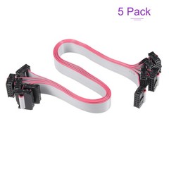 5 Pack Long 30CM 2.54MM Flat Ribbon Cable IDC 12 Pin Connector