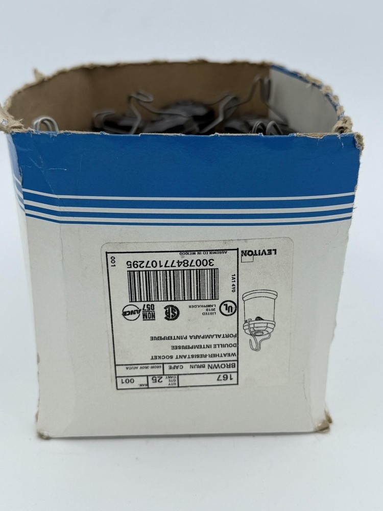 Leviton 167 Weather Resistant Lampholder Socket 660W 250V Brown 25pk Power Inlet