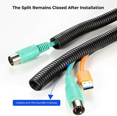 Split Sleeve Wire Loom Tubing Cable Management Sleeve Wrap Cable Manage Cord Lot