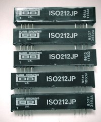 Burr-Brown ISO212JP Low Cost Two Port 1500Vrms Isolation Amplifier. 38 pin SIP