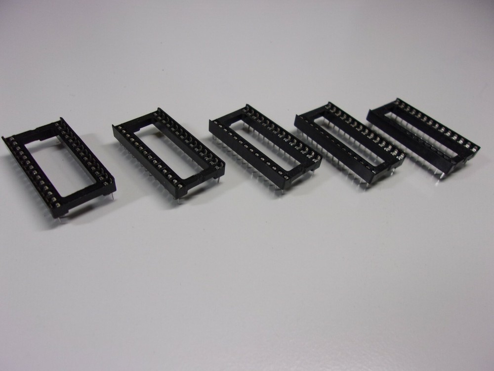 5 Pack Lot DIP28 Wide DIP IC Sockets 28 Pins 2 Rows 14 Pins Each Sides Circuit