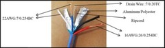 500FT 16AWG/2C + 22AWG/2C Lutron Shield and Drain QS Cable Reel UL