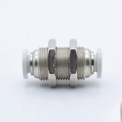 Pneumatic Bulkhead Connector Stainless Steel/Copper Nickel Plated Push Fitting