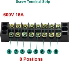 12pcs Terminal Block Strip 6 Sets 8 Position 600V 15A Screw Terminal Barrier