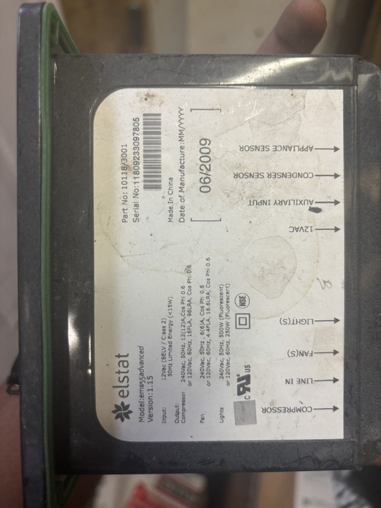 Elstat EMS55Advanced Advanced Controller Module Part No. 10118/3001