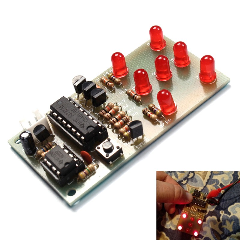 DIY Electronic Dice NE555 CD4017 DIY kit 5mm Red LED 4.5-5V Learning Electronics