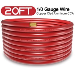 Cable de batería de 20 pies, calibre 0, 1/0, aluminio revestido de cobre NEW US