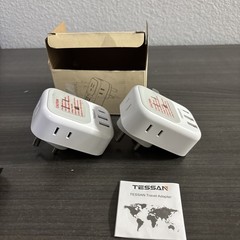 TESSAN US to India Plug Adapter 2 Pack Type D Travel Adapter 4 Outlets