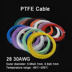 30AWG Ø0.68mm Silver Plated Copper Polytetrafluoro PTFE Wire Stranded Cable