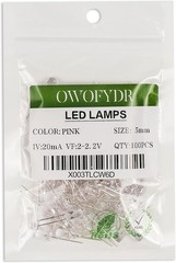 5mm Pink LED Diode Lamp Transparent Lens Round DC 3V 20mA Lighting Bulb