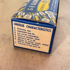 Vintage Box of NOS GE NE-51 Glow Lamps General Electric Bulbs, Incomplete Box