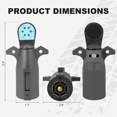 7-Pin Trailer Plug Tester 12V – 7-Way RV Round Wiring Light Brake Connector