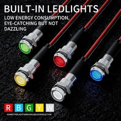 8MM 5/16 Inch LED Indicator Indicator Light Light 12V 24V Metal Aluminum Black