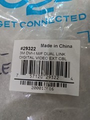 C2G 29322 DVI-I Dual Link Male to Female Digital Video Extension Cable 3m 9.8ft
