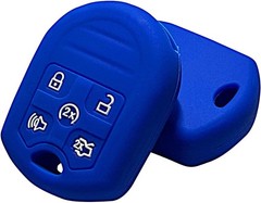 Silicone Key Fob Cover Protector for Explorer Flex 5-Button Remote Color: Blue