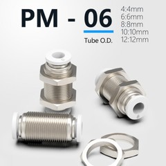 Pneumatic Bulkhead push-fit hose tube inline air-line airline connector Fitting