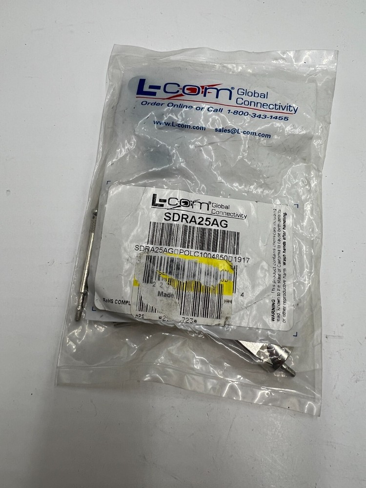 L-Com 90° Cast Metal Body D Sub Back Shell For 25 Pin Connectors SDRA25AG