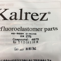 Kalrez AS-568A O-Ring K#276, Compound: 4079, 11 X 11-1/4 X 1/8 IN, 126406