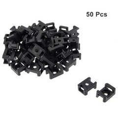 Cable Tie Base Saddle Type Wire Holder Nylon 9.2mm Hole Width Black 50Pcs HC-2