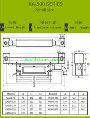 SINO Thin DRO Linear Scale 1um KA500 70-520mm Grating Ruler Optical Encoder 5V