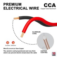 Tiras De Led Electricas De Conexion De Cable Rojo Negro De 2 Pines, Calibre …
