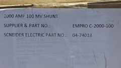 Empro C‑2000‑100 Shunt – 2000A DC Busbar Shunt, 100 mV Output, High-Accuracy