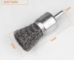 15/25/30mm Rotary 6mm Shank Stainless Steel Wire End Cup Brush Wheel for Drill
