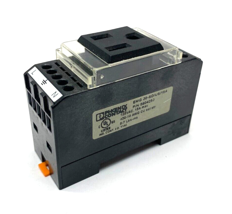 Phoenix Contact EMG 30-SD/US/15A Electrical Rail Receptacle 125VAC 15A 5604253