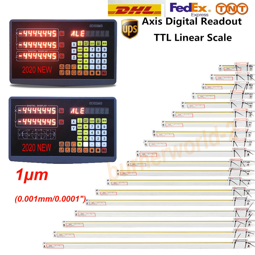 2/3 Axis High Precision Digital Readout 1μm TTL Linear Scale Encoder Grinder Kit