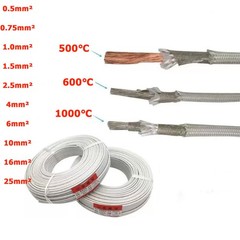 0.5mm² – 25mm² Glass Fibre Cable Wire Heat Resistant High Temperature 1000℃