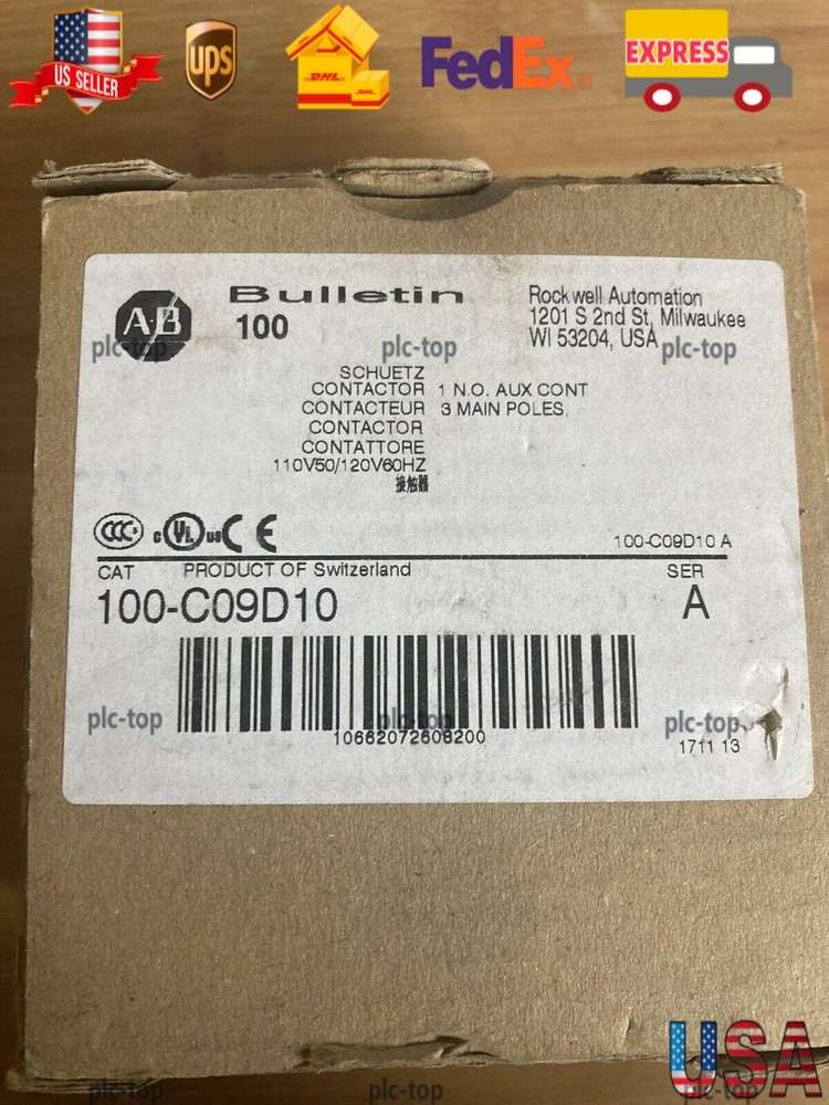 ALLEN-BRADLEY 100-C09D10 IEC CONTACTOR 9 AMP 120VAC NEW IN BOX