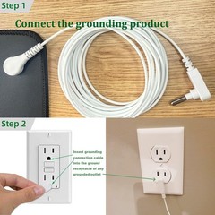 2pcs Grounding Wires 15 Ft Grounded Cords for Replacement Grounding Sheets Cable