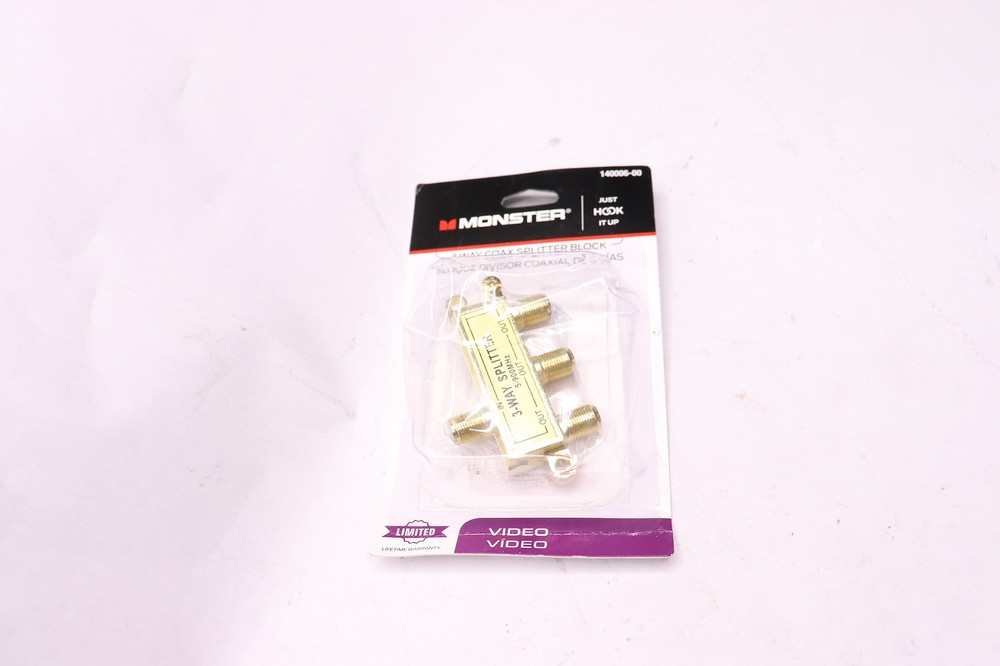 Monster 3-Way Coax Splitter Block 5-900 MHz 140006-00