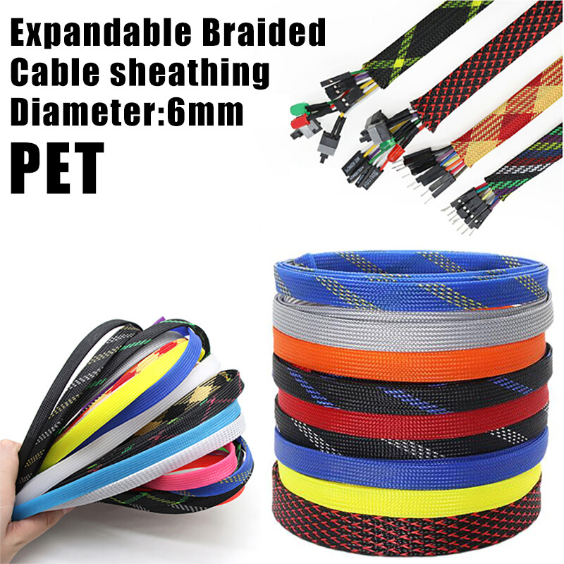 PET Nylon Expandable Braided Cable Sleeving Φ6.0 mm Wire Harness/Auto/Sheathing