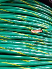 MTW MACHINE TOOL PRIMARY 12 GAUGE GREEN/YELLOW COPPER STRANDED GROUND WIRE 50′