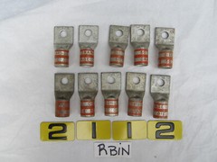 THOMAS & BETTS 3/0CU 150N ORANGE DIE 50 CRIMP LUG 3/8″ HOLE LOT OF 10